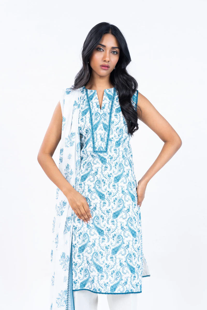 3 Pc Printed Lawn Suit - Image 3