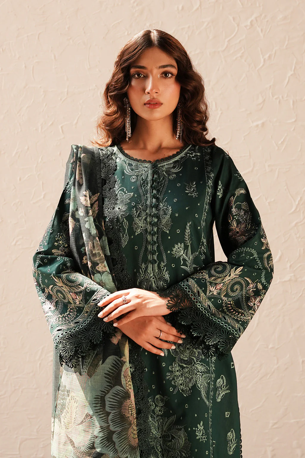 Afrozeh Chikankari Lawn || Viridian - Image 5