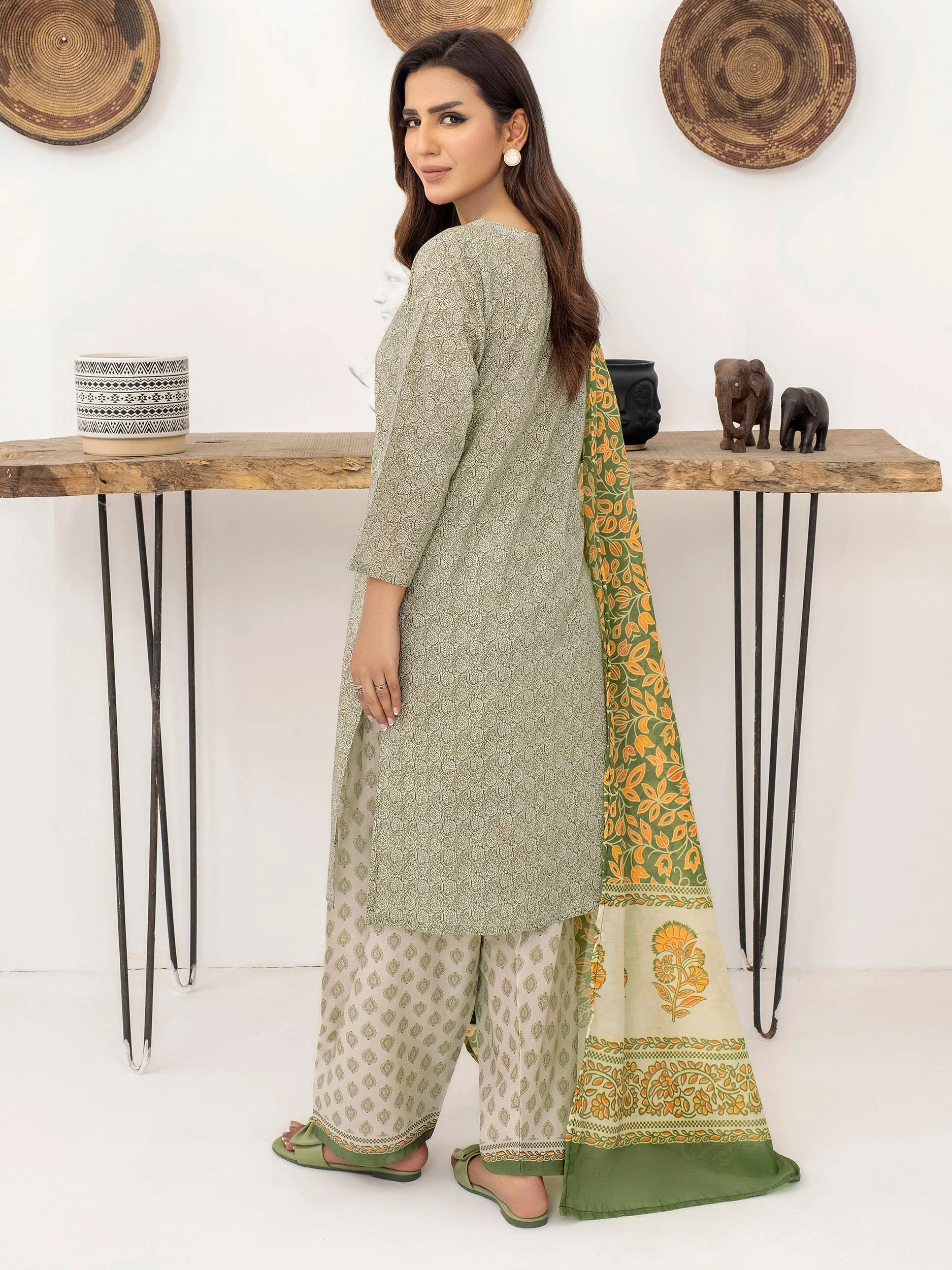 LIMELIGHT UNSTITCHED 3 Piece Printed Lawn Suit-U3520 - Image 4
