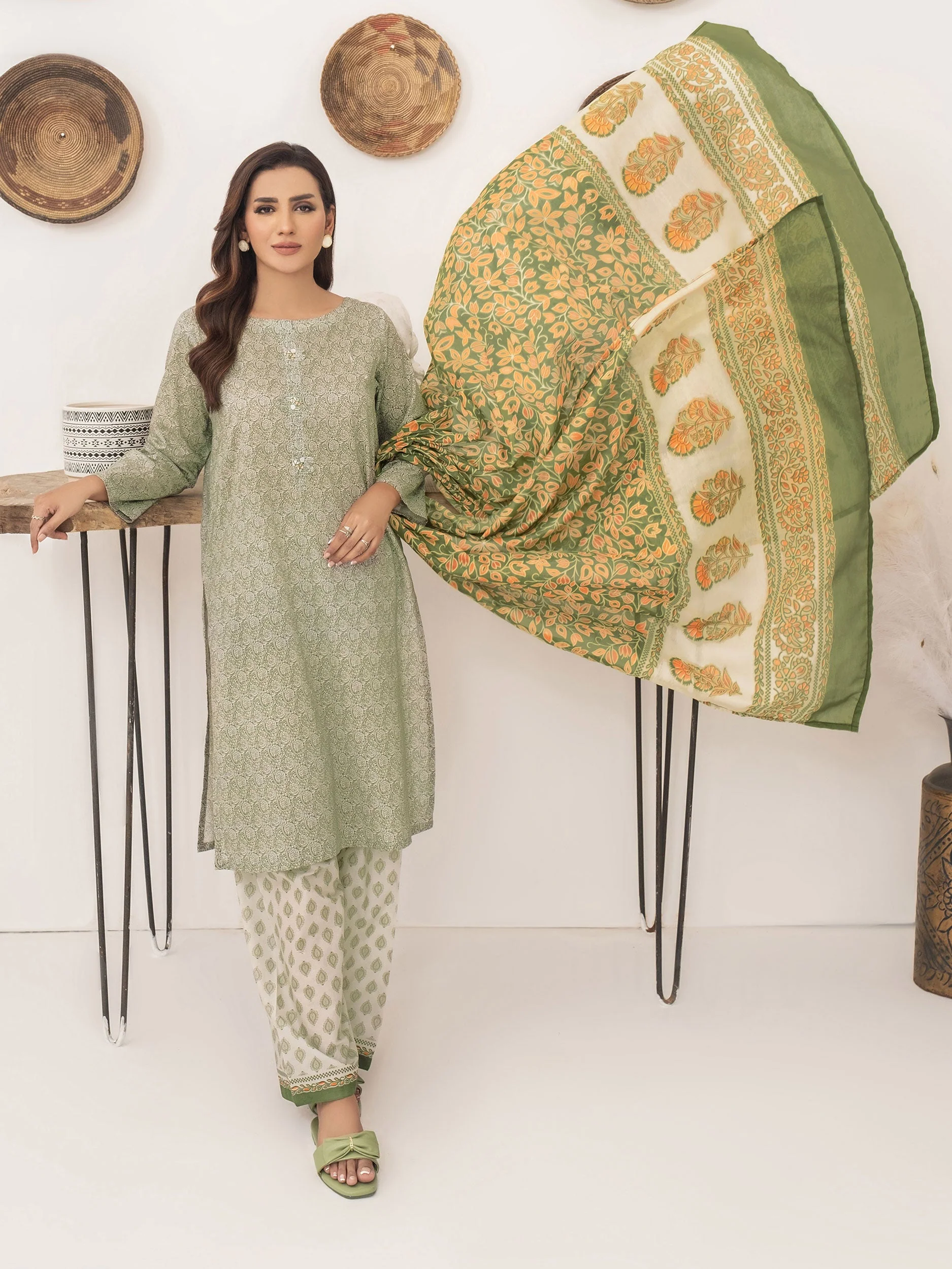 LIMELIGHT UNSTITCHED 3 Piece Printed Lawn Suit-U3520 - Image 5