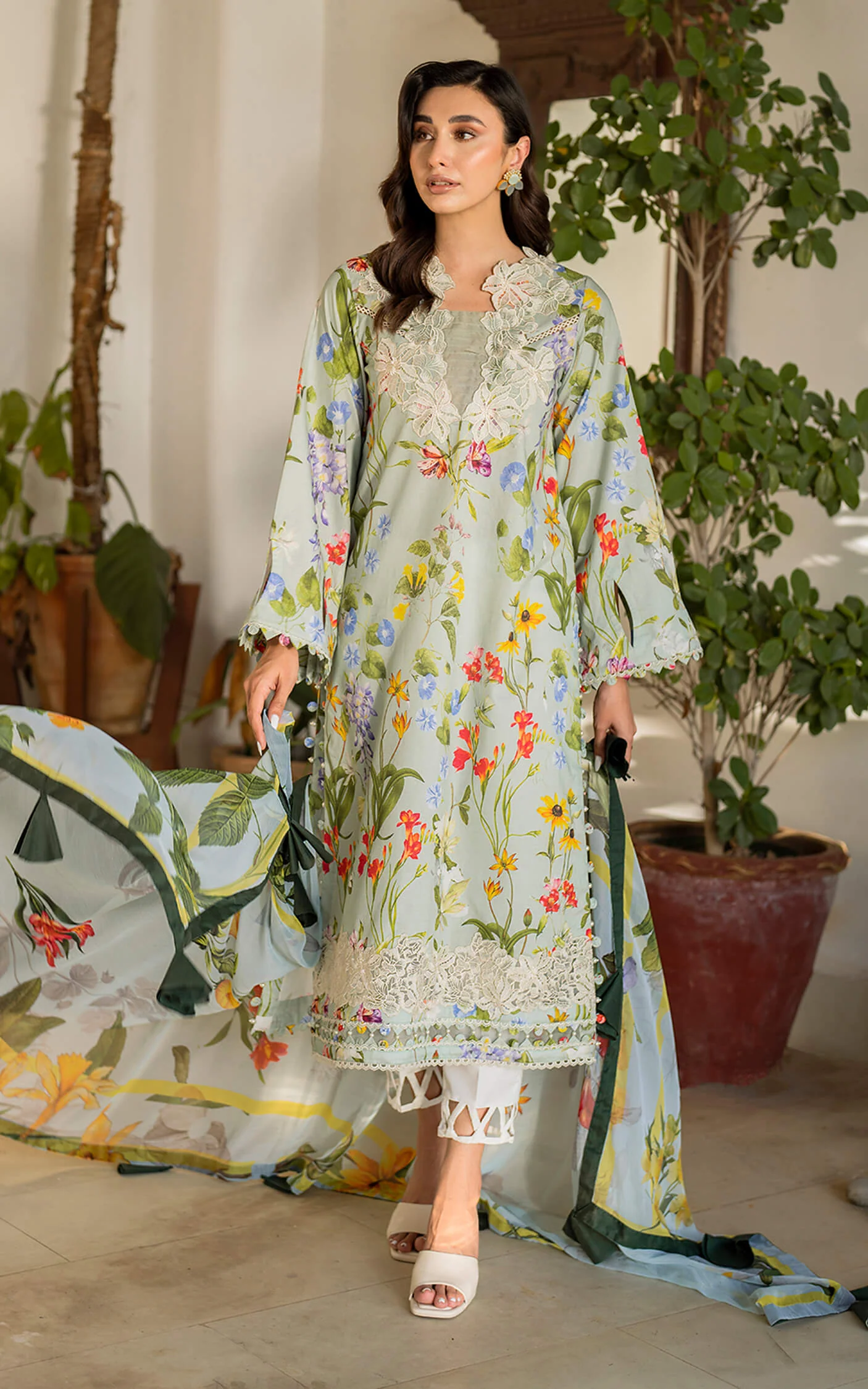 ASIF & NABEEL MERAKI  Unstitched Lawn - Suroor MK-04 - Image 4