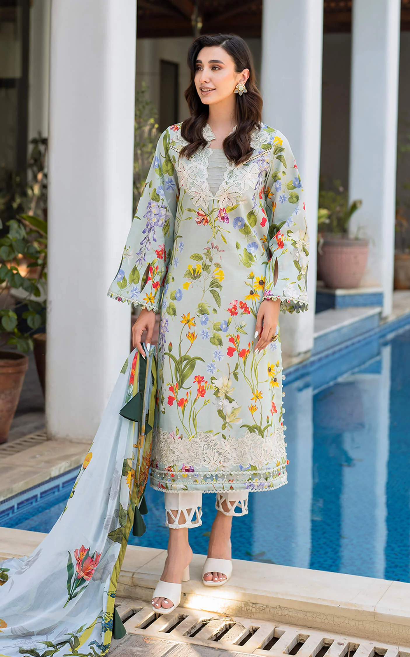 ASIF & NABEEL MERAKI  Unstitched Lawn - Suroor MK-04 - Image 5